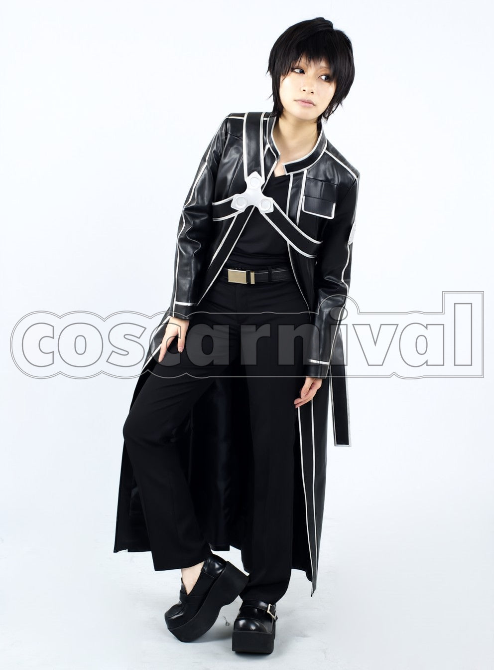 sao Kirito Kazuto Kirigaya Black cosplay costume from Sword Art Online, front view 5