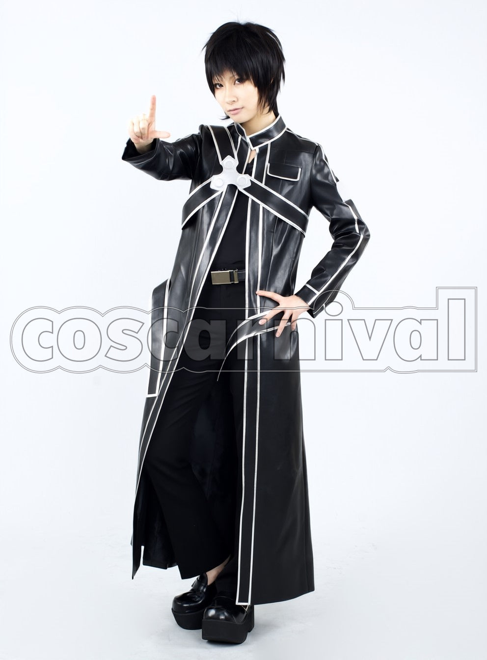 Kirito cosplay costume from Sword Art Online, front view