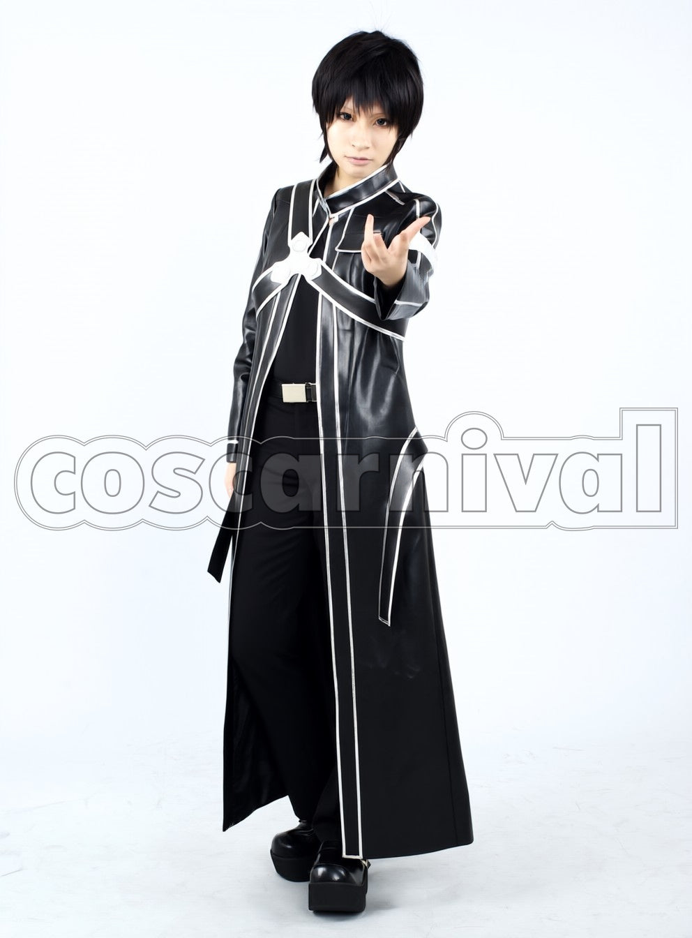 sao Kirito Kazuto Kirigaya Black cosplay costume from Sword Art Online, side view 2