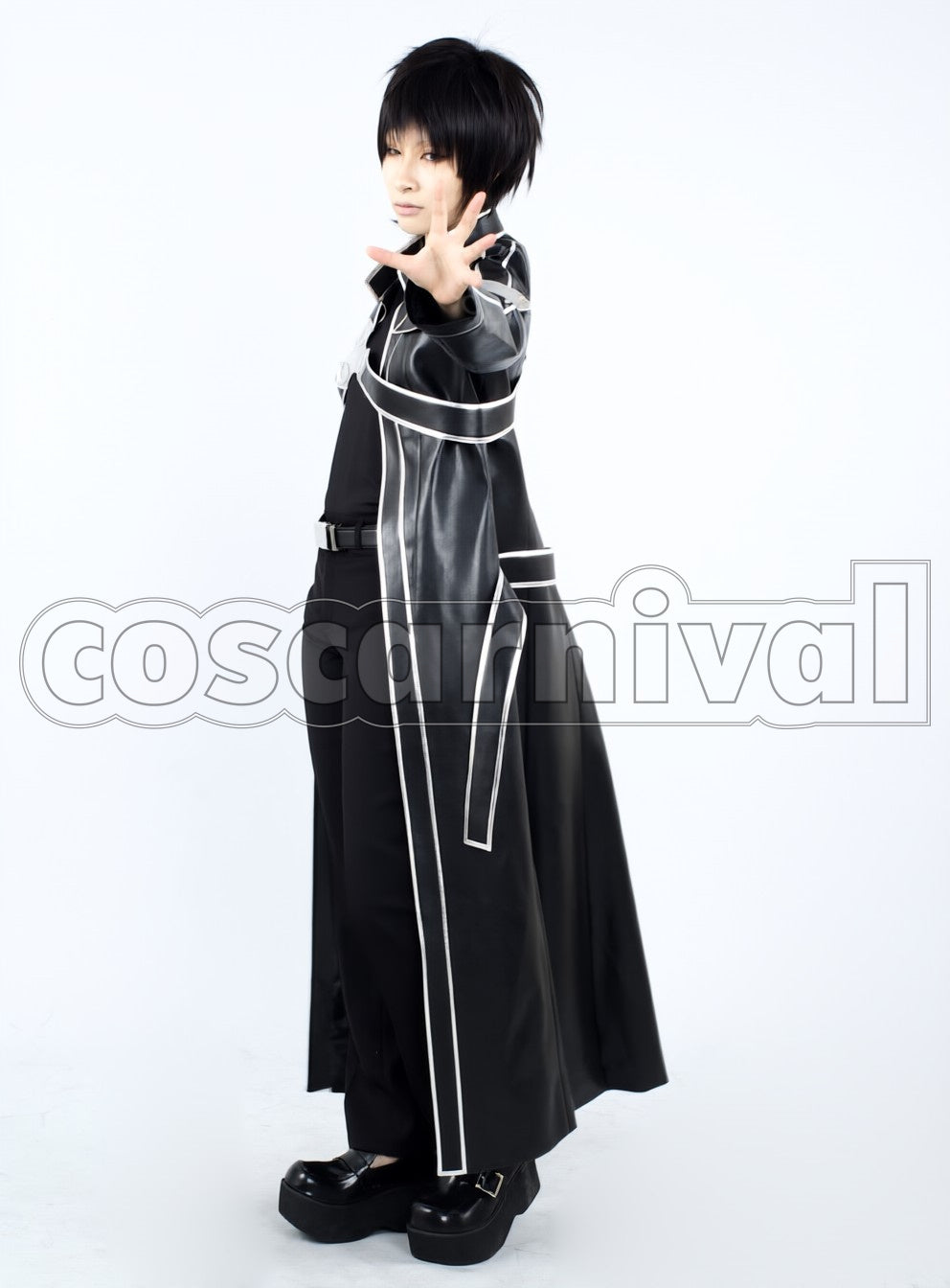 sao Kirito Kazuto Kirigaya Black cosplay costume from Sword Art Online, side view 3