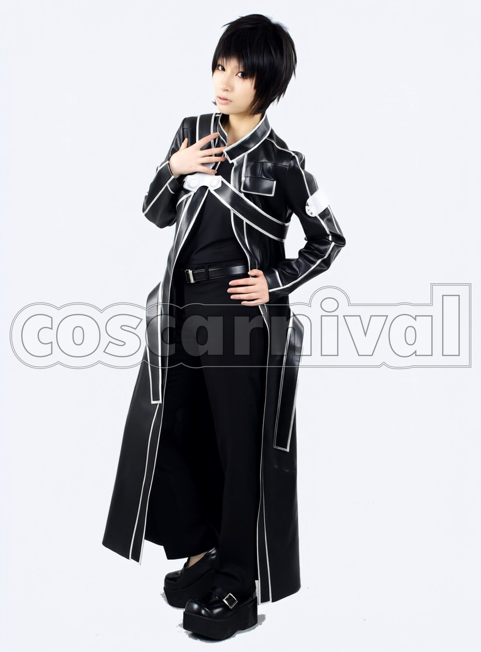 sao Kirito Kazuto Kirigaya Black cosplay costume from Sword Art Online, side view 4
