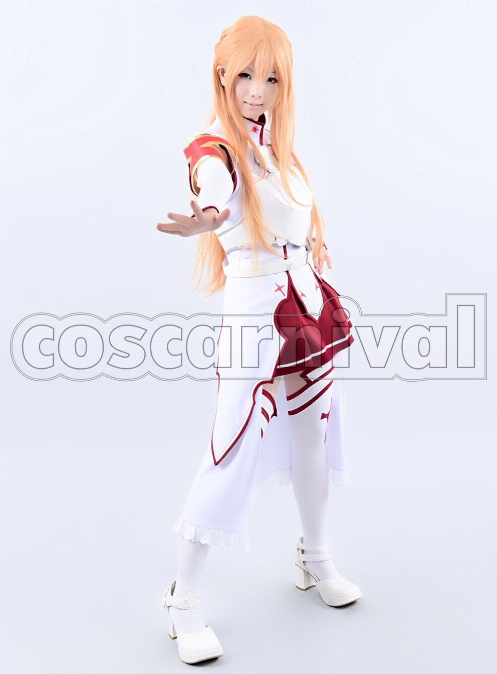 sao Asuna Asuna Yuuki Battle Outfit cosplay costume from Sword Art Online, front view 2