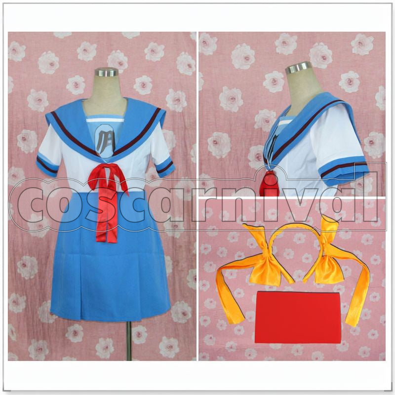 Melancholy of Haruhi Suzumiya Girls Summer Short-Sleeve School Uniform Cosplay cosplay costume from The, front view