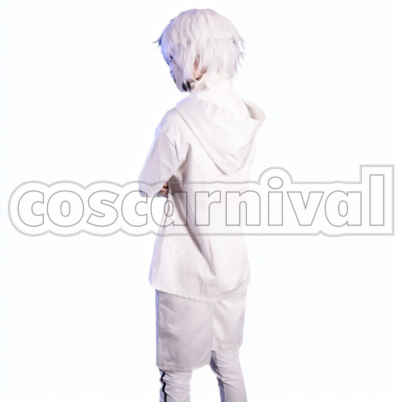 White Kaneki Ken Kaneki Kaneki Centipede cosplay costume from Tokyo Ghoul, back view
