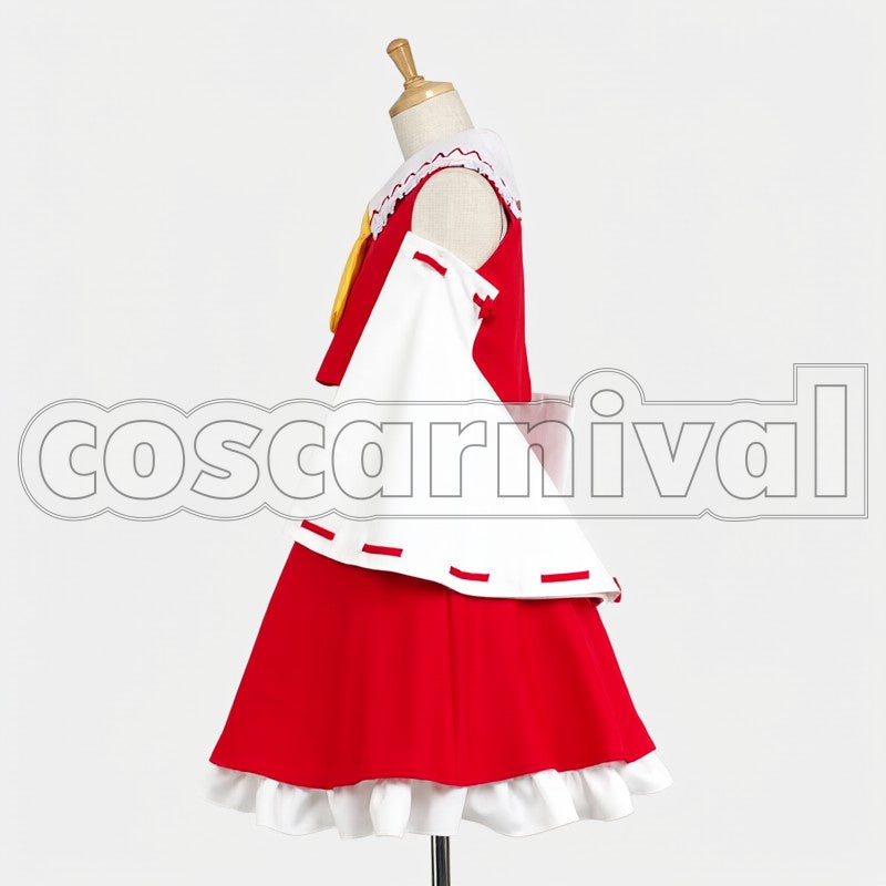 Reimu Hakurei cosplay costume from Touhou Project, side view