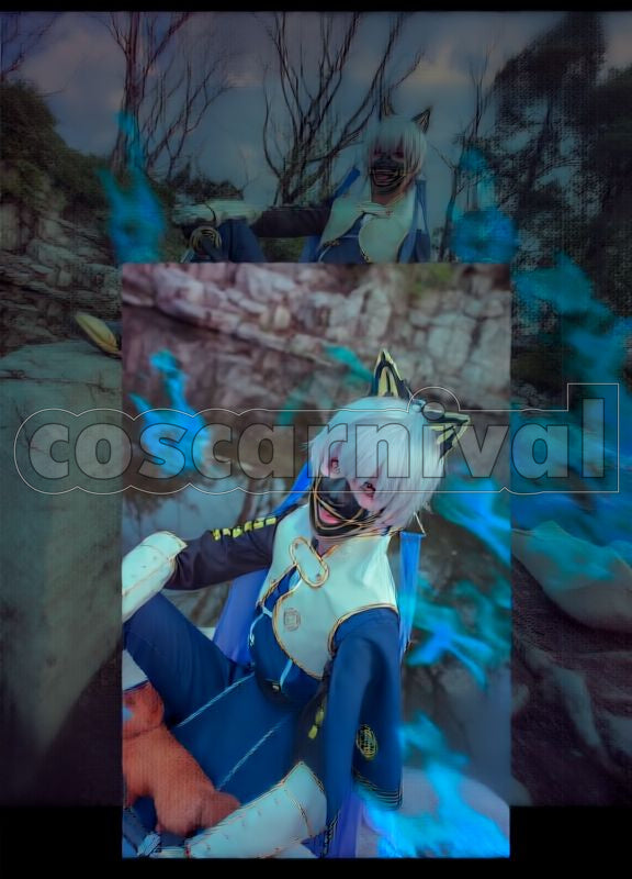 Nakigitsune Kiwame Cosplay cosplay costume from Touken Ranbu, front view 2