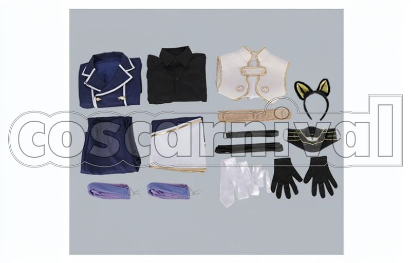 Nakigitsune Kiwame Cosplay cosplay costume from Touken Ranbu, set view