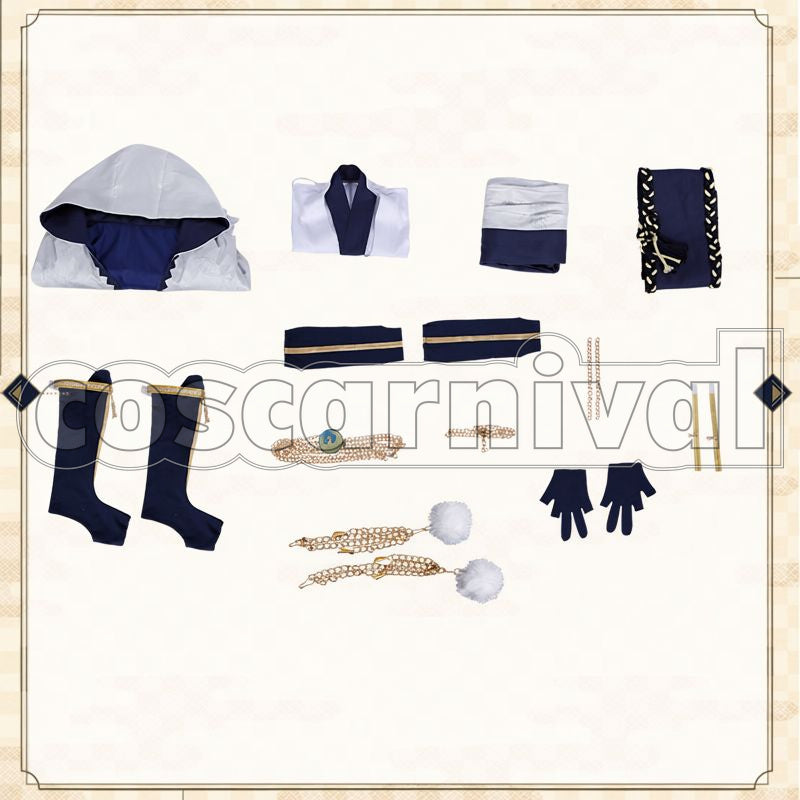 Tachi Tsurumaru Kuninaga Kiwame Cosplay cosplay costume from Touken Ranbu, set view