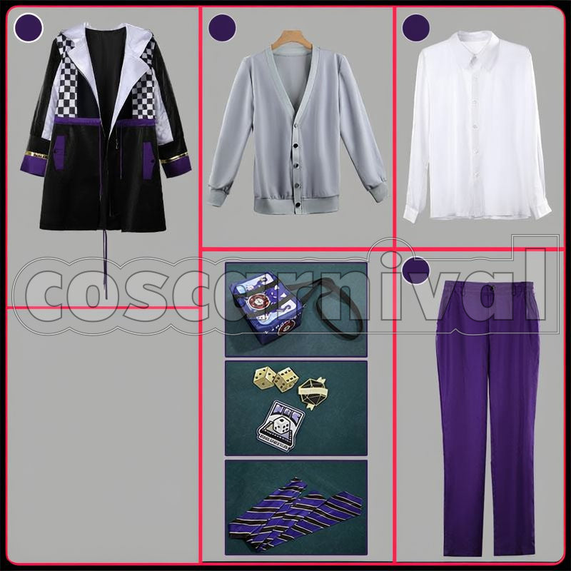 Ashengrotto Board Game Club Club Wear Cosplay cosplay costume from Disney Twisted-Wonderland Azul, set view