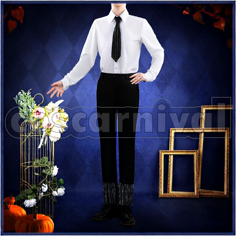 Ashengrotto Lost in the Book with Tim Burton's The Nightmare Before Christmas Halloween Cosplay cosplay costume from Disney Twisted-Wonderland Azul, front view 4