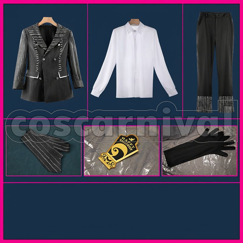 Ashengrotto Lost in the Book with Tim Burton's The Nightmare Before Christmas Halloween Cosplay cosplay costume from Disney Twisted-Wonderland Azul, set view
