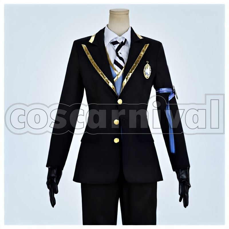 Ashengrotto, Jade Leech Octavinelle School Uniform Cosplay cosplay costume from Disney Twisted-Wonderland Azul, front view 1