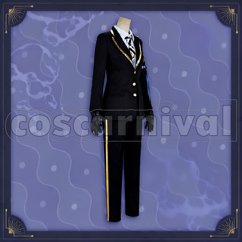 Ashengrotto, Jade Leech Octavinelle School Uniform Cosplay cosplay costume from Disney Twisted-Wonderland Azul, front view 3