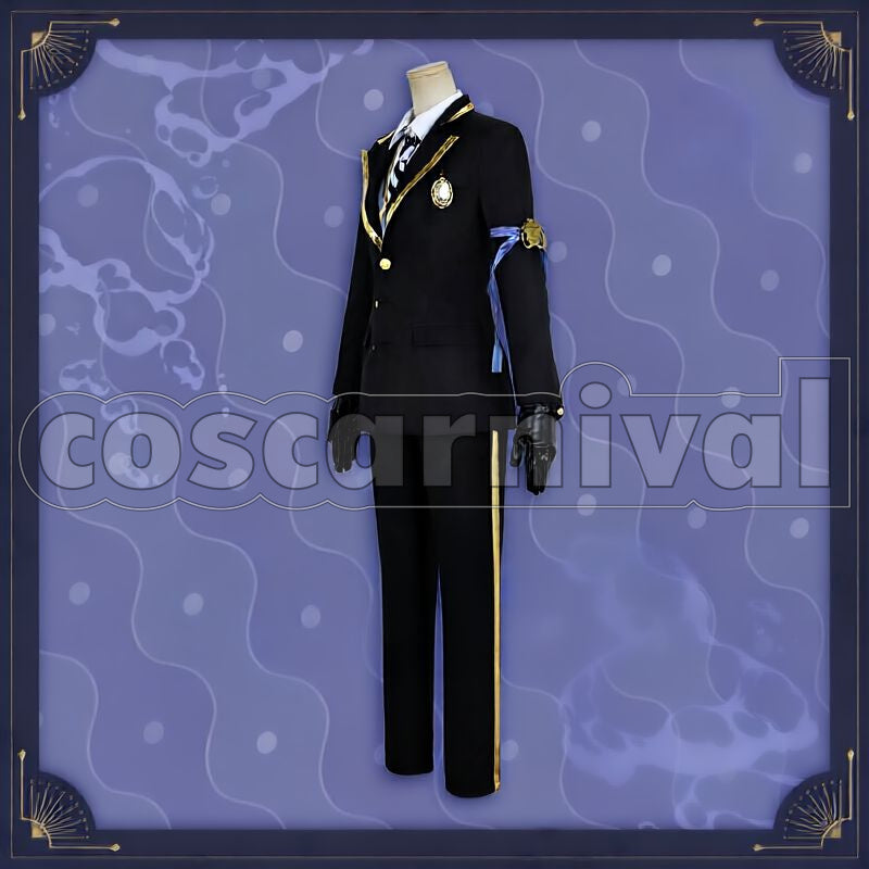 Ashengrotto, Jade Leech Octavinelle School Uniform Cosplay cosplay costume from Disney Twisted-Wonderland Azul, front view 4