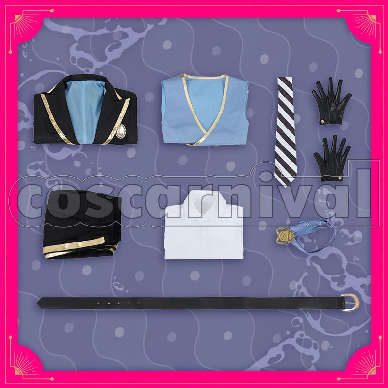 Ashengrotto, Jade Leech Octavinelle School Uniform Cosplay cosplay costume from Disney Twisted-Wonderland Azul, set view