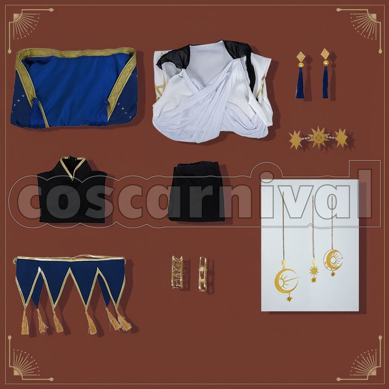 Spade, Trey Clover, Idia Shroud Wish Upon a Star / Starsending Robes Cosplay cosplay costume from Disney Twisted-Wonderland Deuce, set view