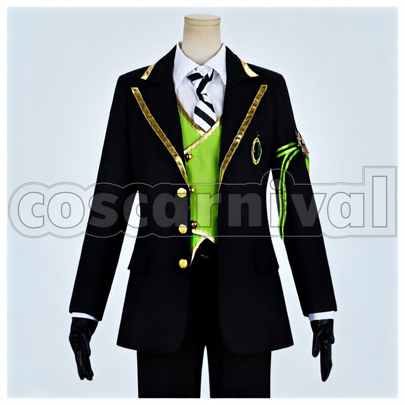 Draconia, Sebek Zigvolt Diasomnia School Uniform Cosplay cosplay costume from Disney Twisted-Wonderland Malleus, front view 1
