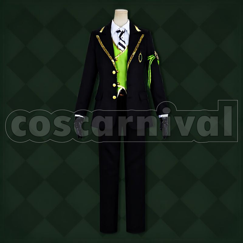 Draconia, Sebek Zigvolt Diasomnia School Uniform Cosplay cosplay costume from Disney Twisted-Wonderland Malleus, front view 2