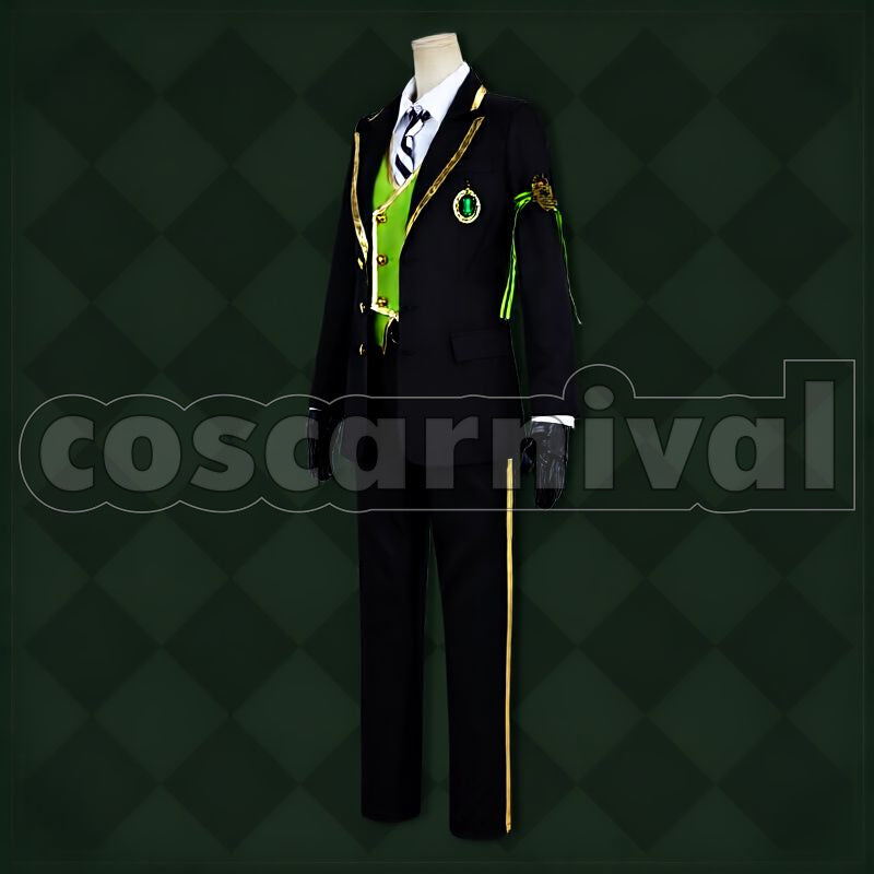 Draconia, Sebek Zigvolt Diasomnia School Uniform Cosplay cosplay costume from Disney Twisted-Wonderland Malleus, front view 3