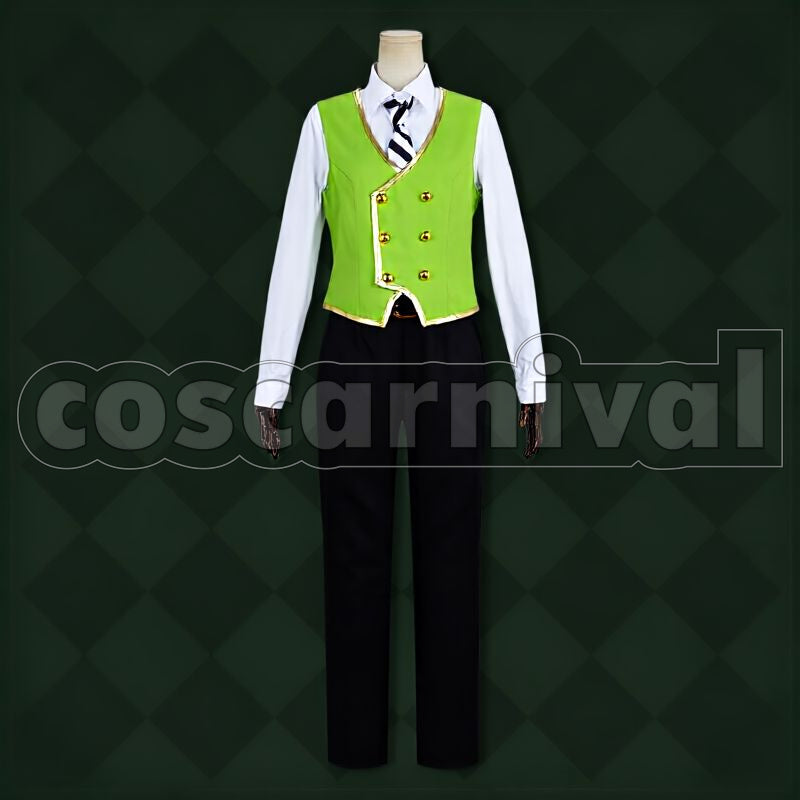 Draconia, Sebek Zigvolt Diasomnia School Uniform Cosplay cosplay costume from Disney Twisted-Wonderland Malleus, front view 4