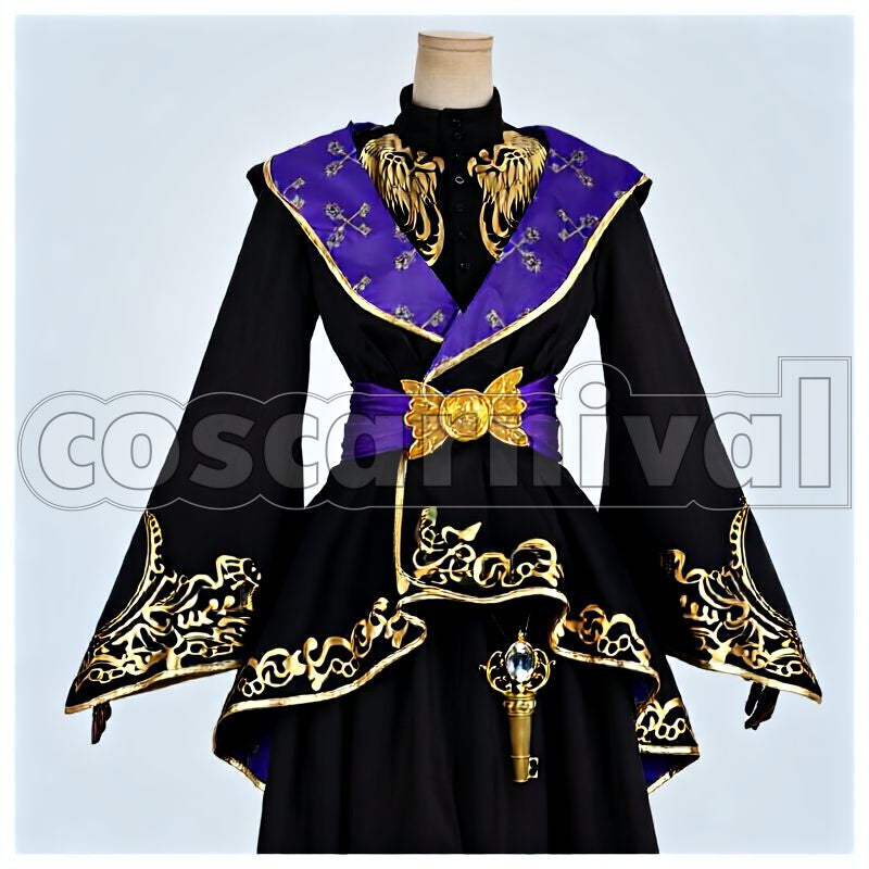 Rosehearts, Leona Kingscholar, Ace Trappola, Idia Shroud, All Members Ceremonial Robes Cosplay cosplay costume from Disney Twisted-Wonderland Riddle, front view 1