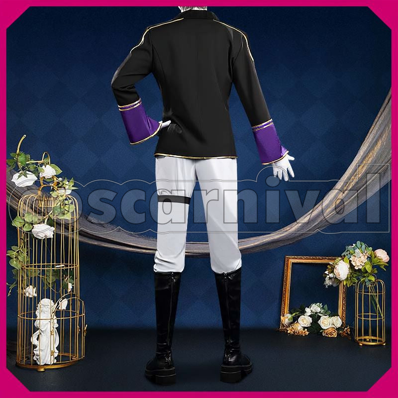 Riddle Rosehearts Equestrian Club Club Wear Cosplay cosplay costume from Disney Twisted-Wonderland Silver, back view