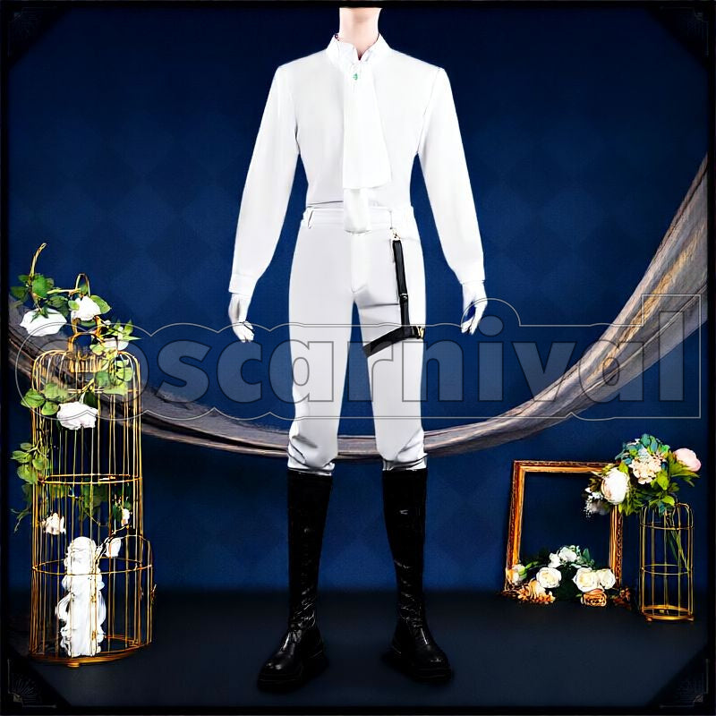 Riddle Rosehearts Equestrian Club Club Wear Cosplay cosplay costume from Disney Twisted-Wonderland Silver, front view 3