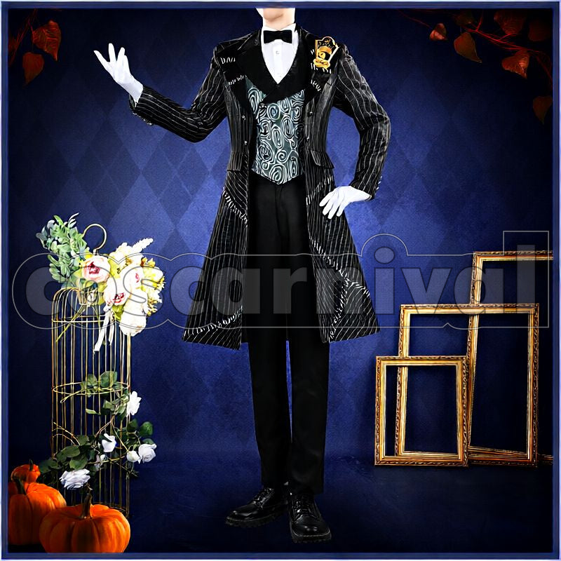 Shroud Lost in the Book with Tim Burton's The Nightmare Before Christmas Halloween Cosplay cosplay costume from Disney Twisted-Wonderland Idia, front view 3