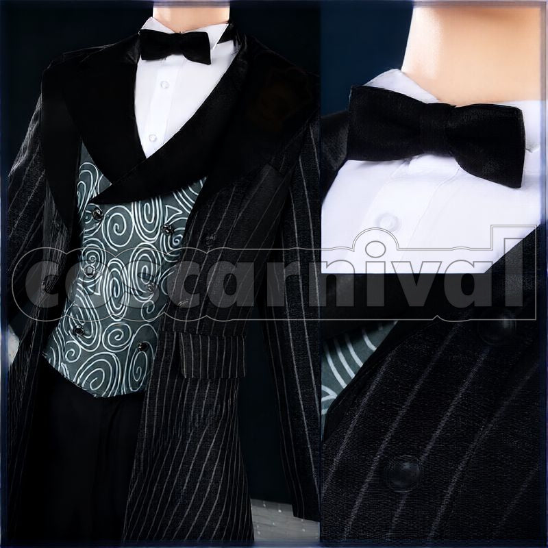 Shroud Lost in the Book with Tim Burton's The Nightmare Before Christmas Halloween Cosplay cosplay costume from Disney Twisted-Wonderland Idia, detail-1