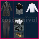 Shroud Lost in the Book with Tim Burton's The Nightmare Before Christmas Halloween Cosplay cosplay costume from Disney Twisted-Wonderland Idia, set view