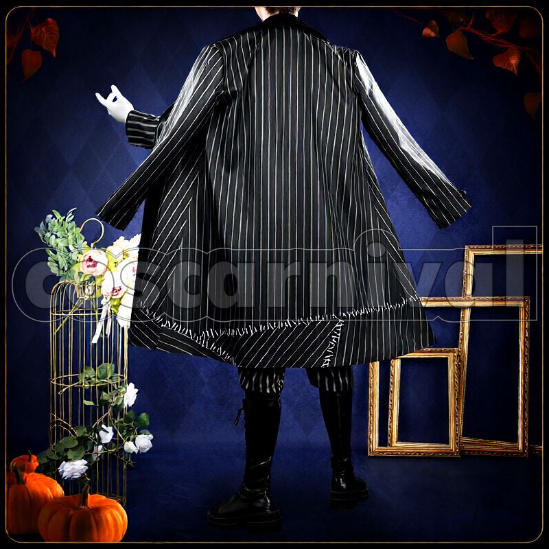 Viper Lost in the Book with Tim Burton's The Nightmare Before Christmas Halloween Cosplay cosplay costume from Disney Twisted-Wonderland Jamil, back view 1
