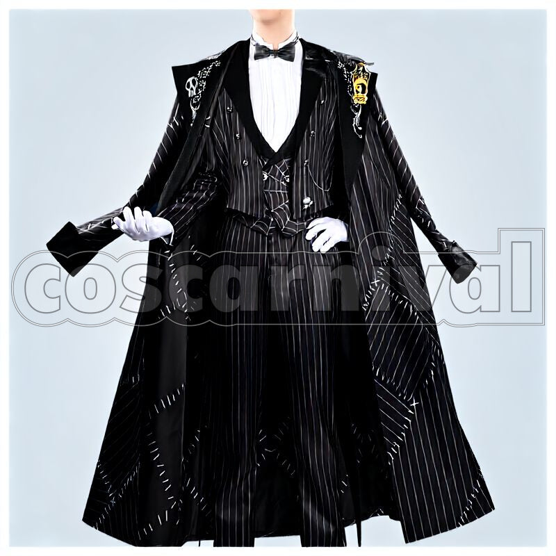 Kingscholar Lost in the Book with Tim Burton's The Nightmare Before Christmas Halloween Cosplay cosplay costume from Disney Twisted-Wonderland Leona, front view 1