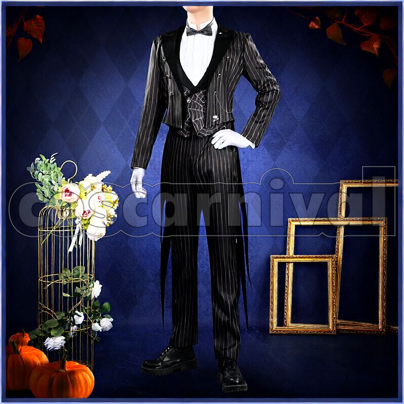 Kingscholar Lost in the Book with Tim Burton's The Nightmare Before Christmas Halloween Cosplay cosplay costume from Disney Twisted-Wonderland Leona, front view 4