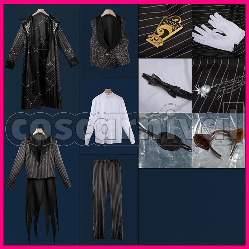 Kingscholar Lost in the Book with Tim Burton's The Nightmare Before Christmas Halloween Cosplay cosplay costume from Disney Twisted-Wonderland Leona, set view