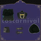 Draconia Glorious Masquerade: Let the Bell of Solace Ring Cosplay cosplay costume from Disney Twisted-Wonderland Malleus, set view