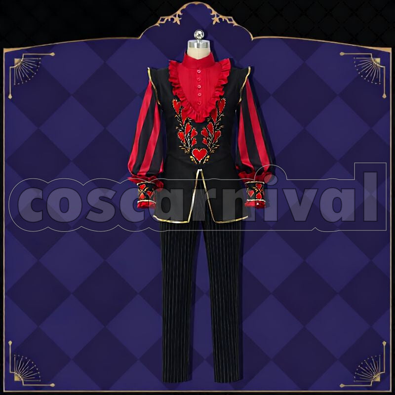 Rosehearts Glorious Masquerade: Let the Bell of Solace Ring Cosplay cosplay costume from Disney Twisted-Wonderland Riddle, front view 4