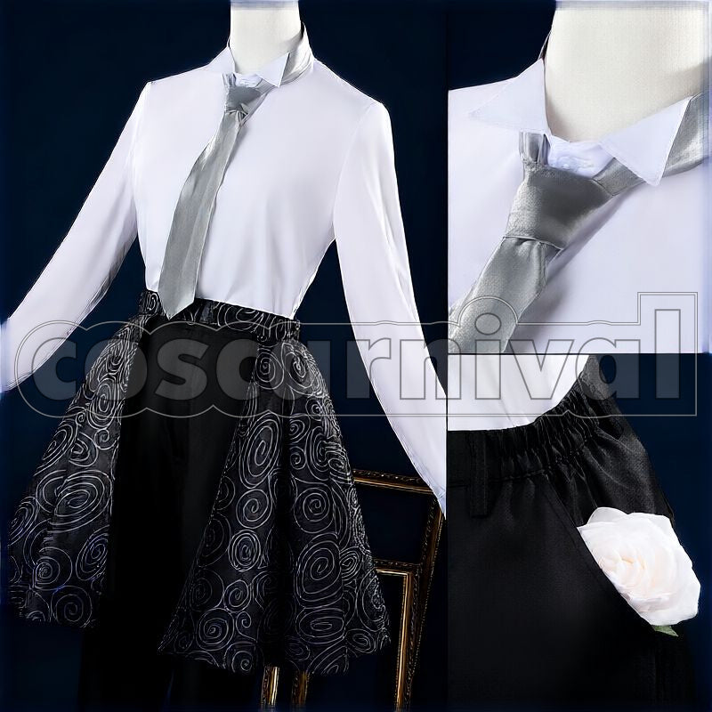 Rosehearts Lost in the Book with Tim Burton's The Nightmare Before Christmas Halloween Cosplay cosplay costume from Disney Twisted-Wonderland Riddle, front view 4