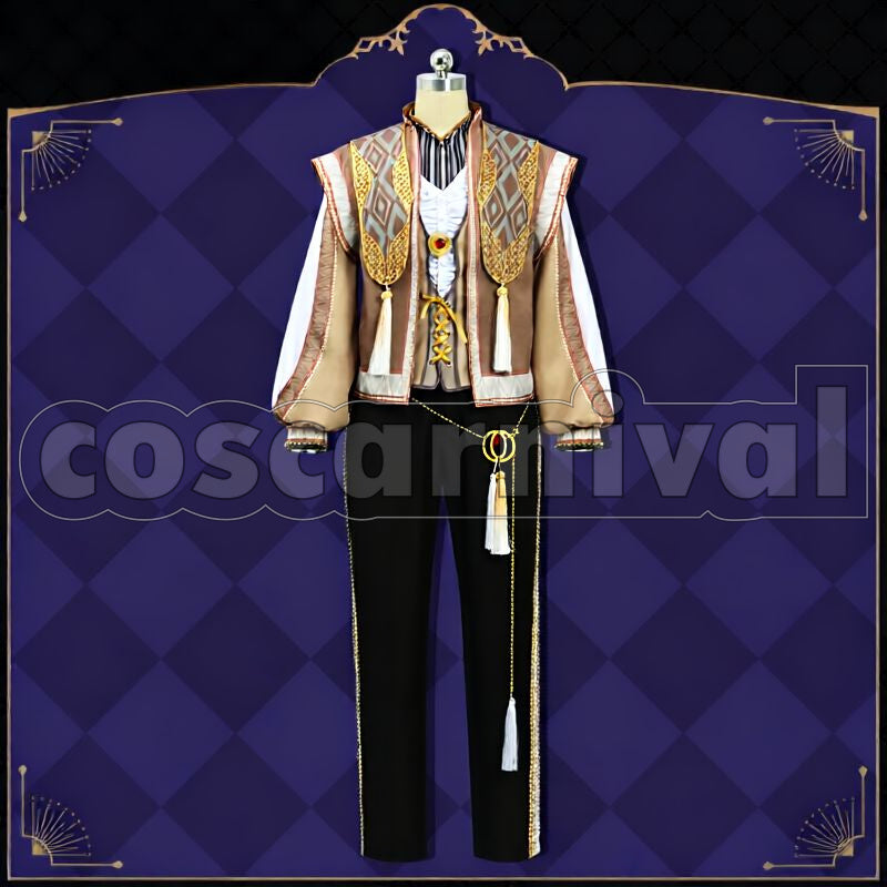 Bucchi Glorious Masquerade: Let the Bell of Solace Ring Cosplay cosplay costume from Disney Twisted-Wonderland Ruggie, front view 2