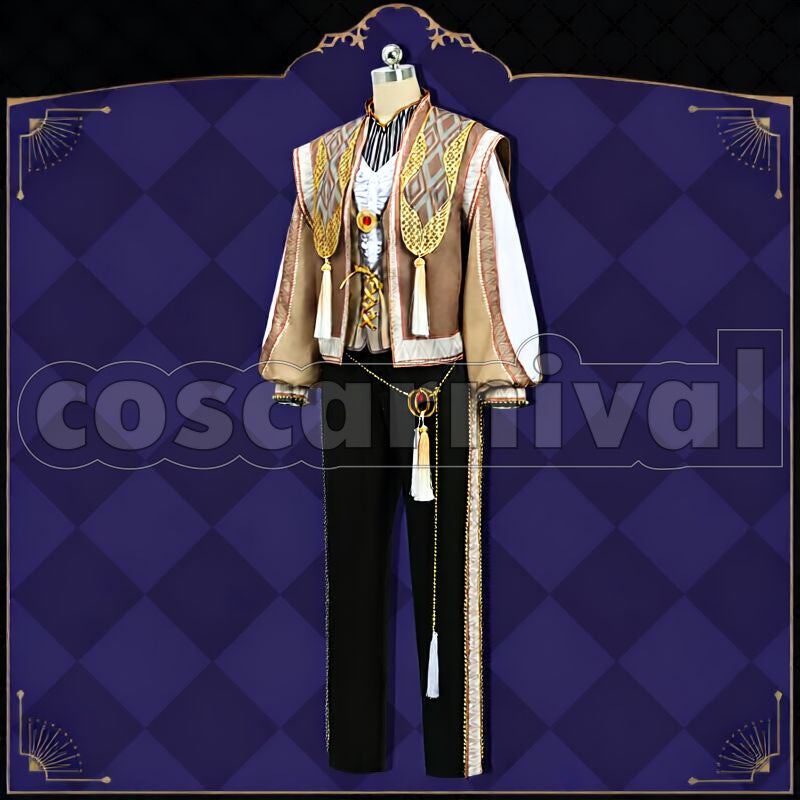 Bucchi Glorious Masquerade: Let the Bell of Solace Ring Cosplay cosplay costume from Disney Twisted-Wonderland Ruggie, front view 3