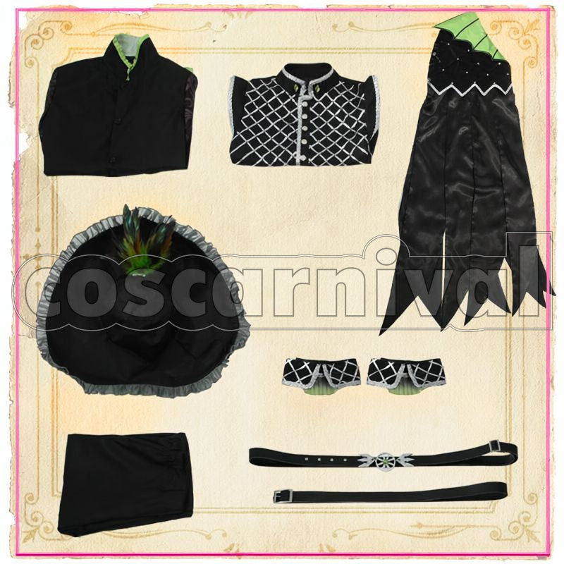 Zigvolt Glorious Masquerade: Let the Bell of Solace Ring Cosplay cosplay costume from Disney Twisted-Wonderland Sebek, set view