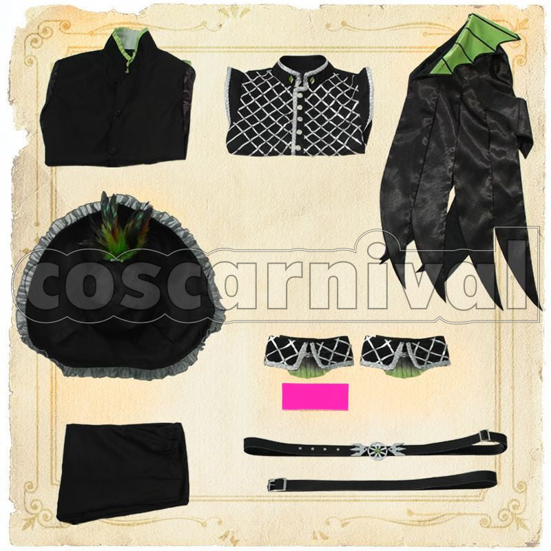 Glorious Masquerade: Let the Bell of Solace Ring Cosplay cosplay costume from Disney Twisted-Wonderland Silver, set view