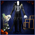 J. Graves Lost in the Book with Tim Burton's The Nightmare Before Christmas Halloween Cosplay cosplay costume from Disney Twisted-Wonderland Skully, front view 2