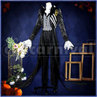 J. Graves Lost in the Book with Tim Burton's The Nightmare Before Christmas Halloween Cosplay cosplay costume from Disney Twisted-Wonderland Skully, front view 3