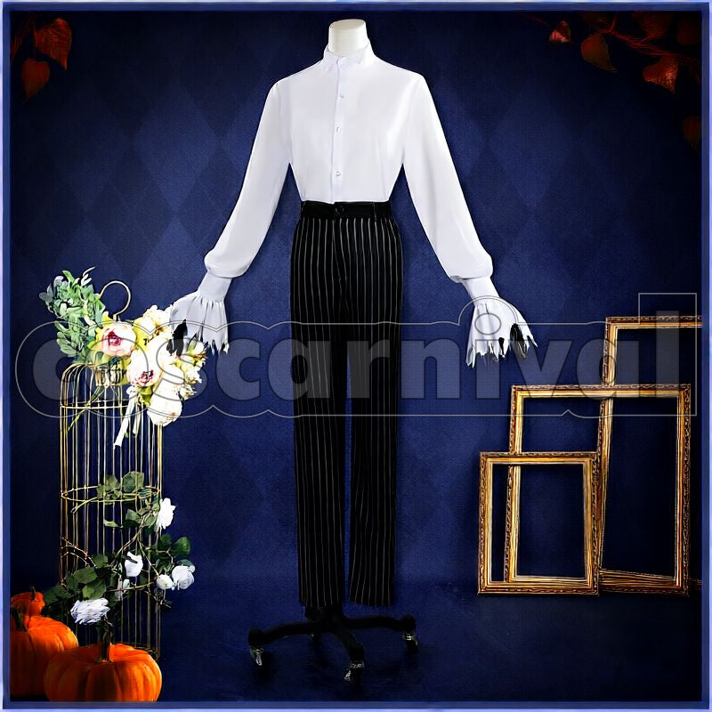J. Graves Lost in the Book with Tim Burton's The Nightmare Before Christmas Halloween Cosplay cosplay costume from Disney Twisted-Wonderland Skully, front view 5