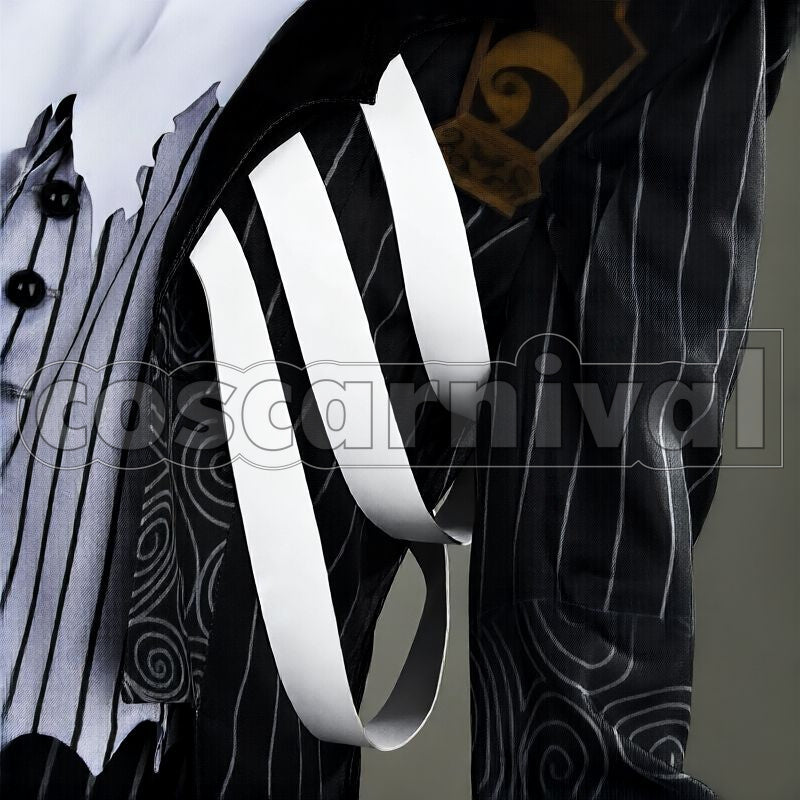 J. Graves Lost in the Book with Tim Burton's The Nightmare Before Christmas Halloween Cosplay cosplay costume from Disney Twisted-Wonderland Skully, detail-3