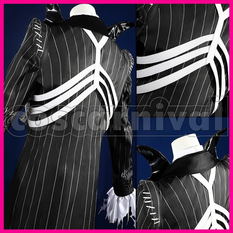 J. Graves Lost in the Book with Tim Burton's The Nightmare Before Christmas Halloween Cosplay cosplay costume from Disney Twisted-Wonderland Skully, back view 2
