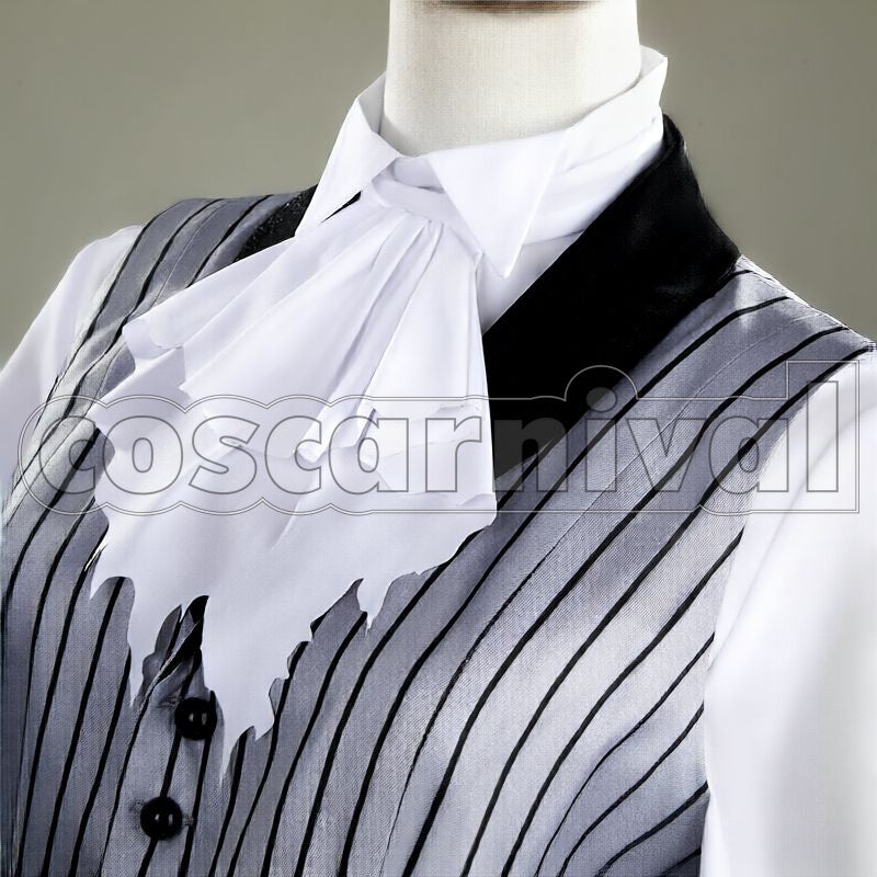 J. Graves Lost in the Book with Tim Burton's The Nightmare Before Christmas Halloween Cosplay cosplay costume from Disney Twisted-Wonderland Skully, detail-4