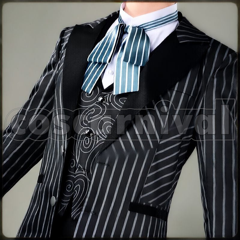 Clover Lost in the Book with Tim Burton's The Nightmare Before Christmas Halloween Cosplay cosplay costume from Disney Twisted-Wonderland Trey, detail-1