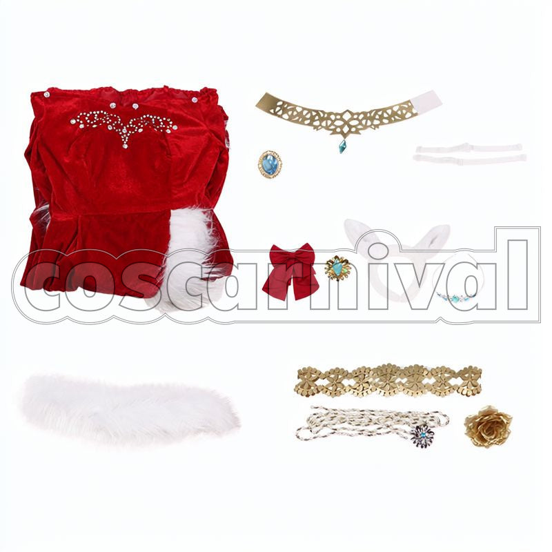 Biwa Hayahide Rouge Caroler Cosplay cosplay costume from Umamusume: Pretty Derby, set view