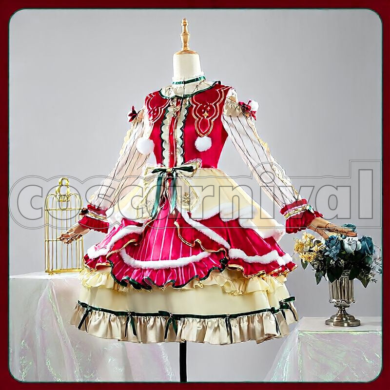 Mejiro Bright O Twinkling Snow Lolita Christmas Outfit Cosplay cosplay costume from Umamusume: Pretty Derby, front view 2